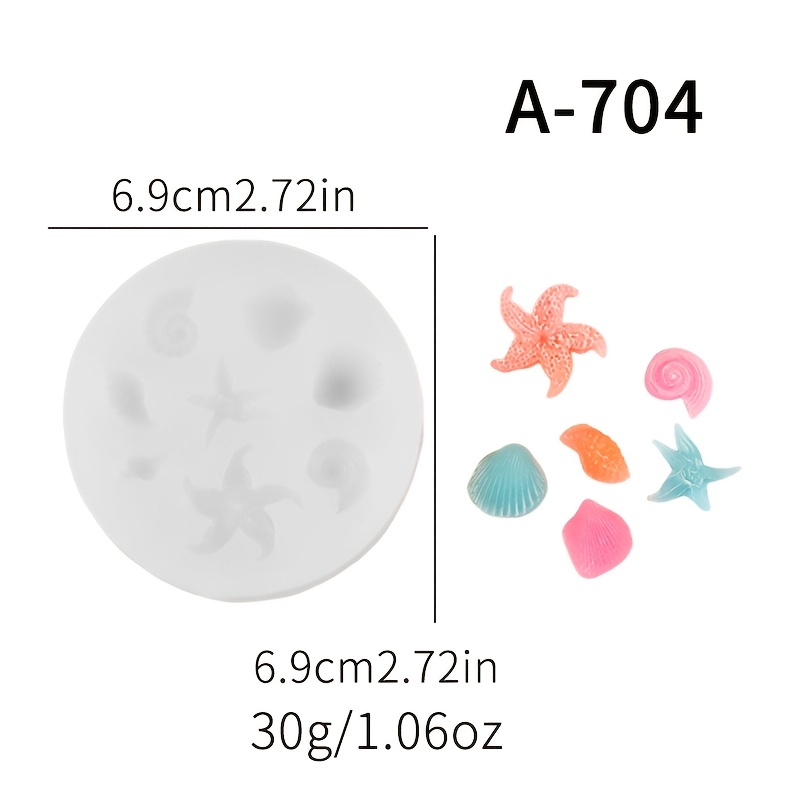 1pc, 8- Conch And Starfish Shell Silicone Baking Mold Bakeware