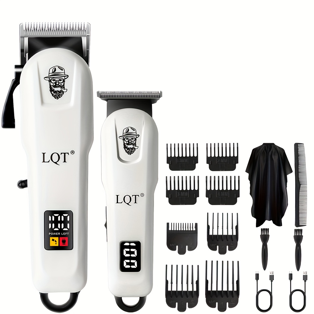 Conjunto de máquina de cortar cabelo elétrica LQT com 2 ou 3 peças 8