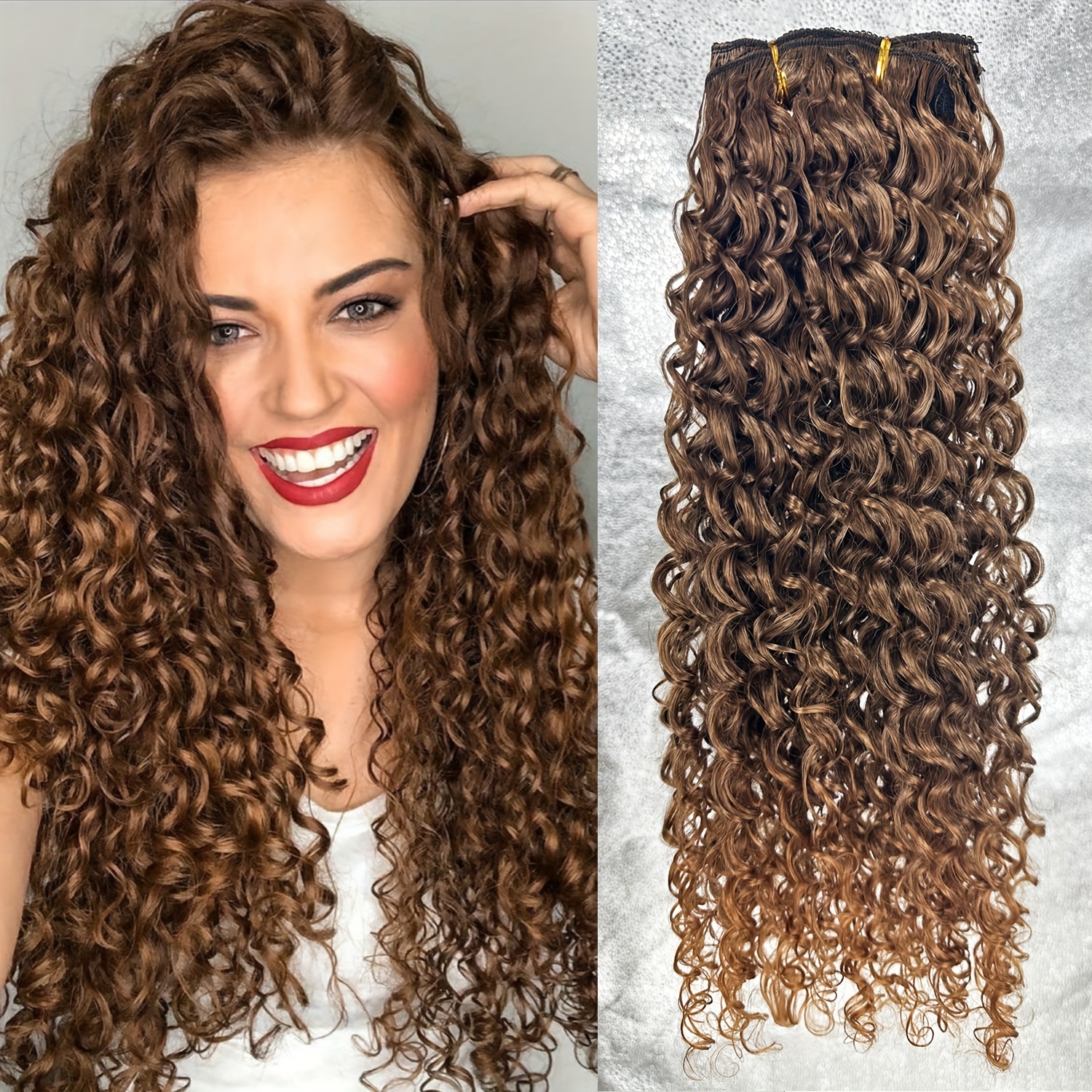 women s clip in curly hair extensions synthetic Temu