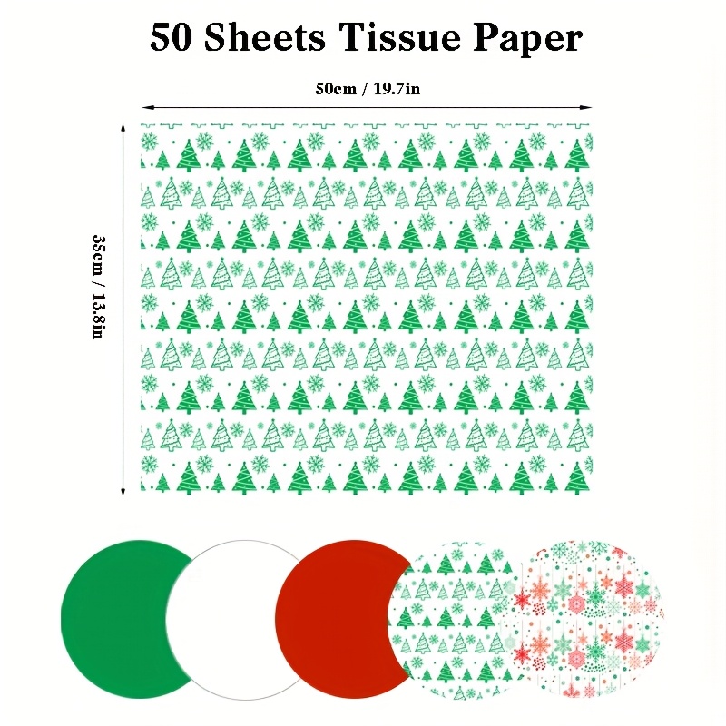 TEMU 5 Motivi Assortiti, 50 Fogli di Carta per Sacchetti Regalo, 10 Pezzi di Motivo, 20'' � 14'' Carta Natalizia per Imballaggio, Confezioni Regalo,