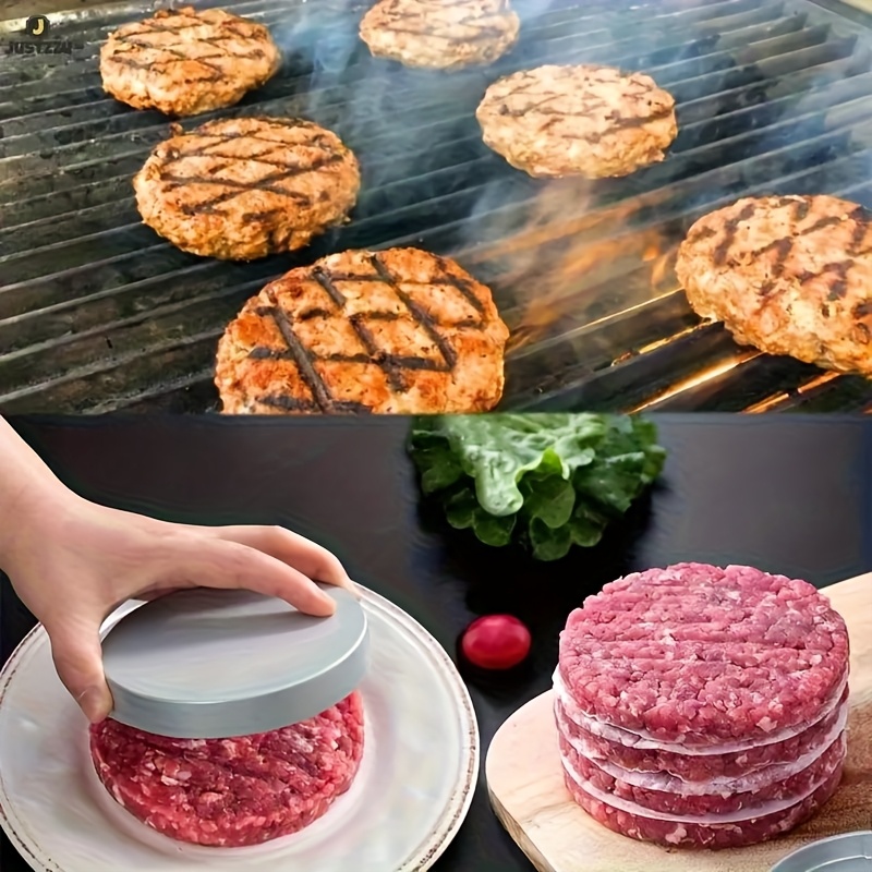1 nerūdijančio plieno mėsainių ir mėsos patiekalų formų rinkinys su medine rankena