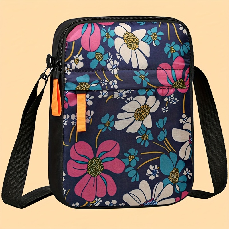 

Floral Crossbody Sling Bag For Women, Casual Mini Shoulder Purse With Random Zipper Direction, Coin Pouch, Phone Bag With Adjustable Strap – Stylish & Compact