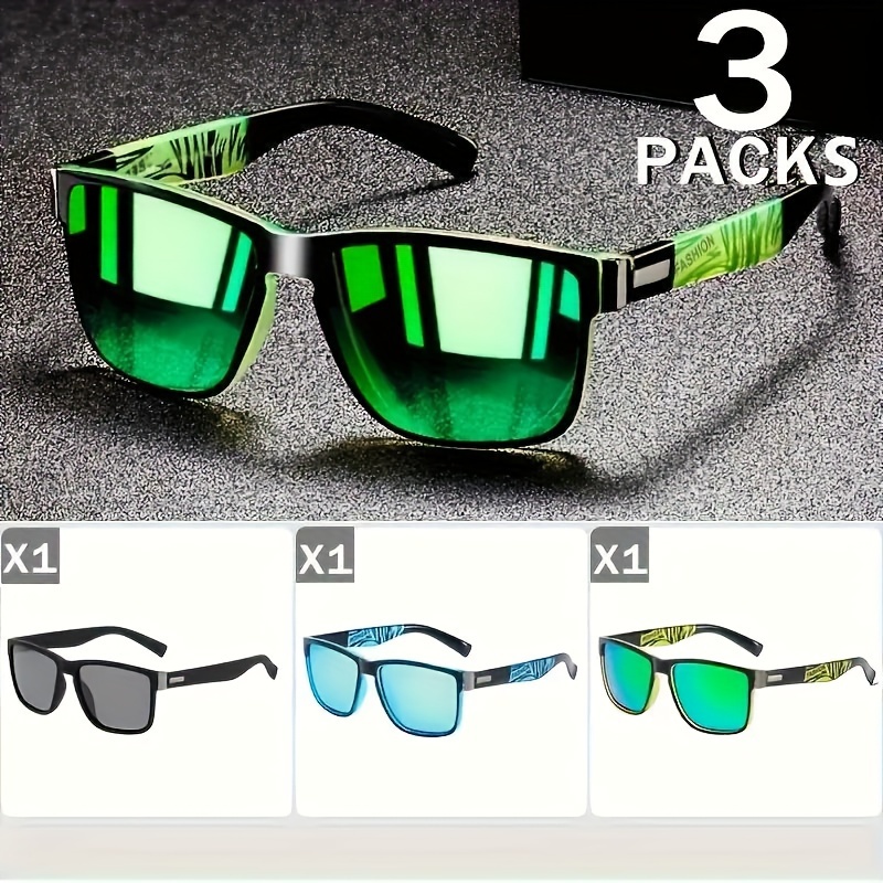 

3pcs Polarized Fashion Glasses For Men Women Fashion Anti Glare Sun Shades Suitable For Outdoor Sports