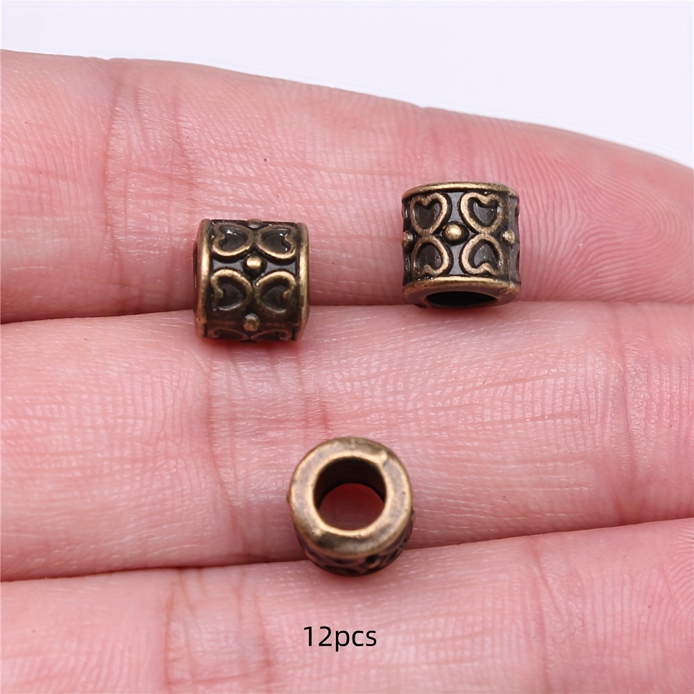 12pcs Charm Large Hole Beads Spacer Beads String Beads Diy Craft Handmade Bracelet Jewelry Accessories 8x8x8mm
