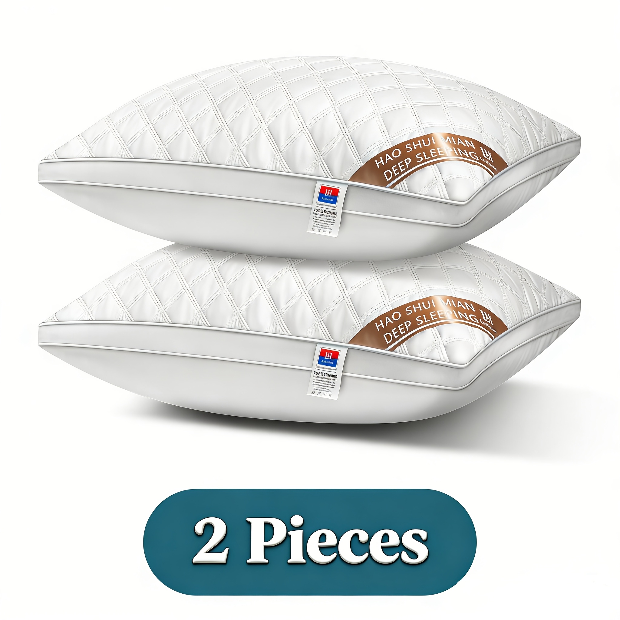 E-shop 74X48 cm - Doppelseitiges Kissen aus 100% Polyester, 800G Füllung zum Schlafen, Hoch unterstützendes Kissen, Premium Hotelkissen, Bietet