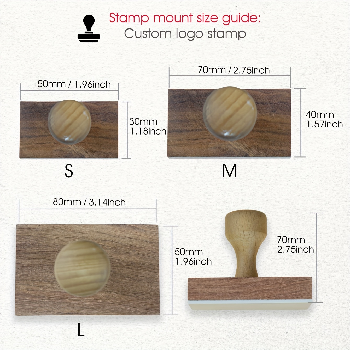 TEMU [customization] Personalized Custom Wooden Stamp With Picture, Square And Rectangular Styles , Removable Stamp, Hand-polished Wood, Suitable For
