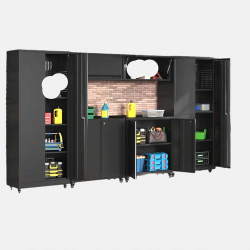 garage tool cabinet set 6pcs garage tool cabinet garage cabinet storage system tool box workbench with adjustable shelves for garage utility room etc