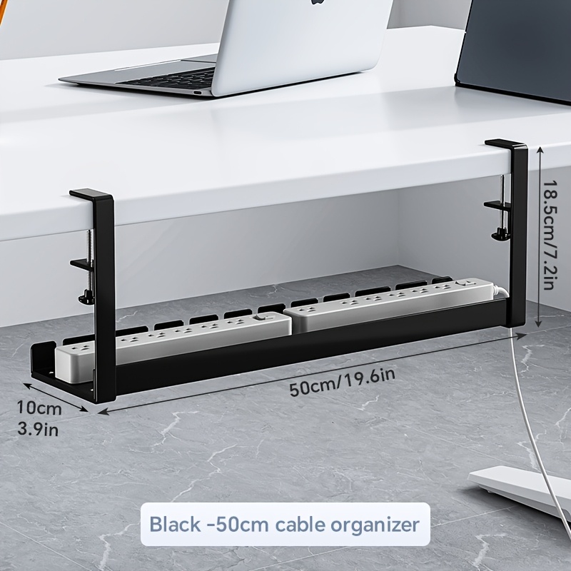 Desk Cable Management Tray No Drill Metal Mesh Cable