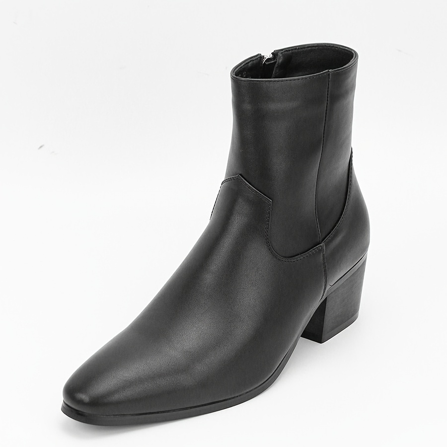 item picture chelsea boots for men height increasing side zipper high heel fashion boots casual high top trendy wizard boots pointed toe boots for men