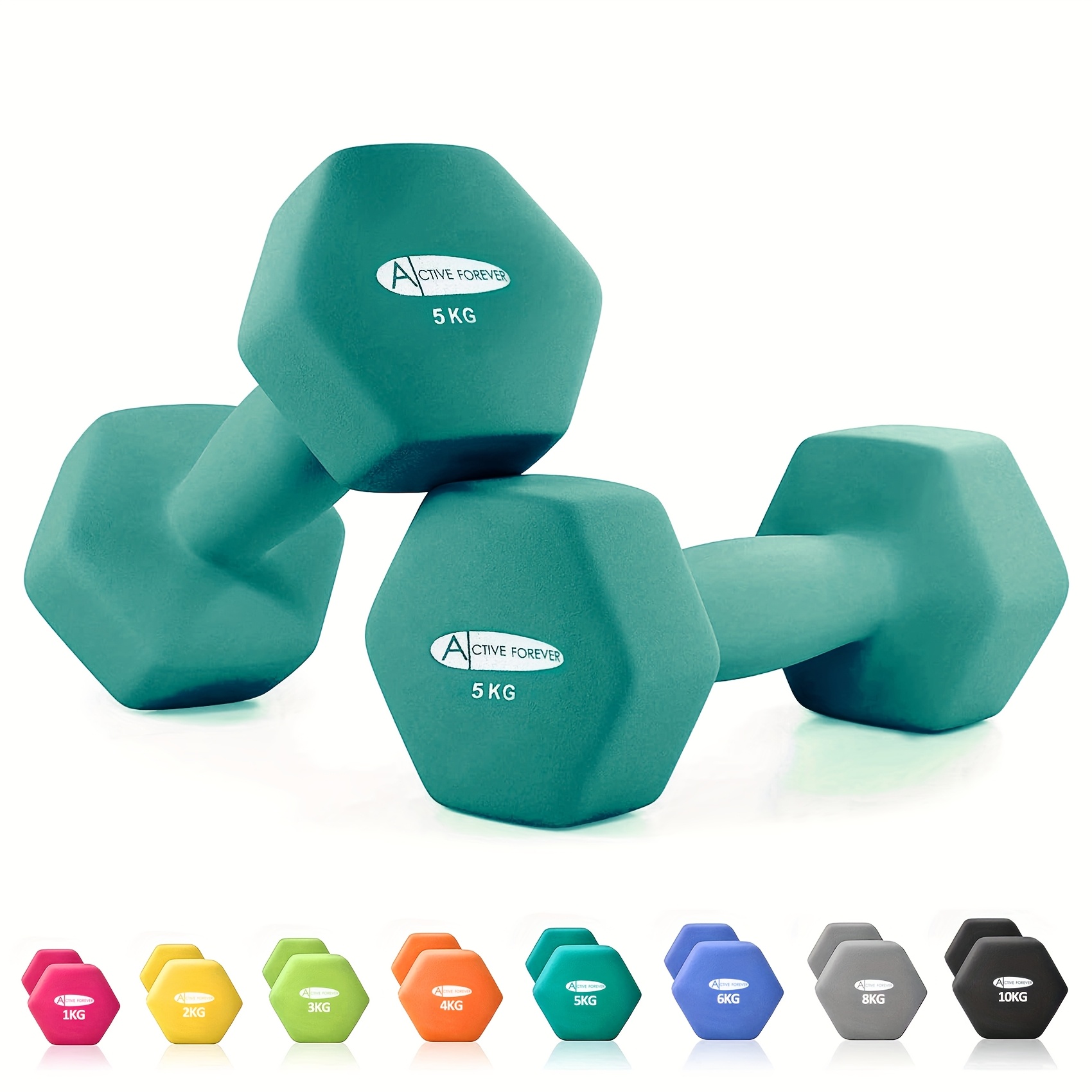 TEMU Dumbbells Set Of 2, Hex Dumbbells Pair, Neoprene Waterproof Non-slip