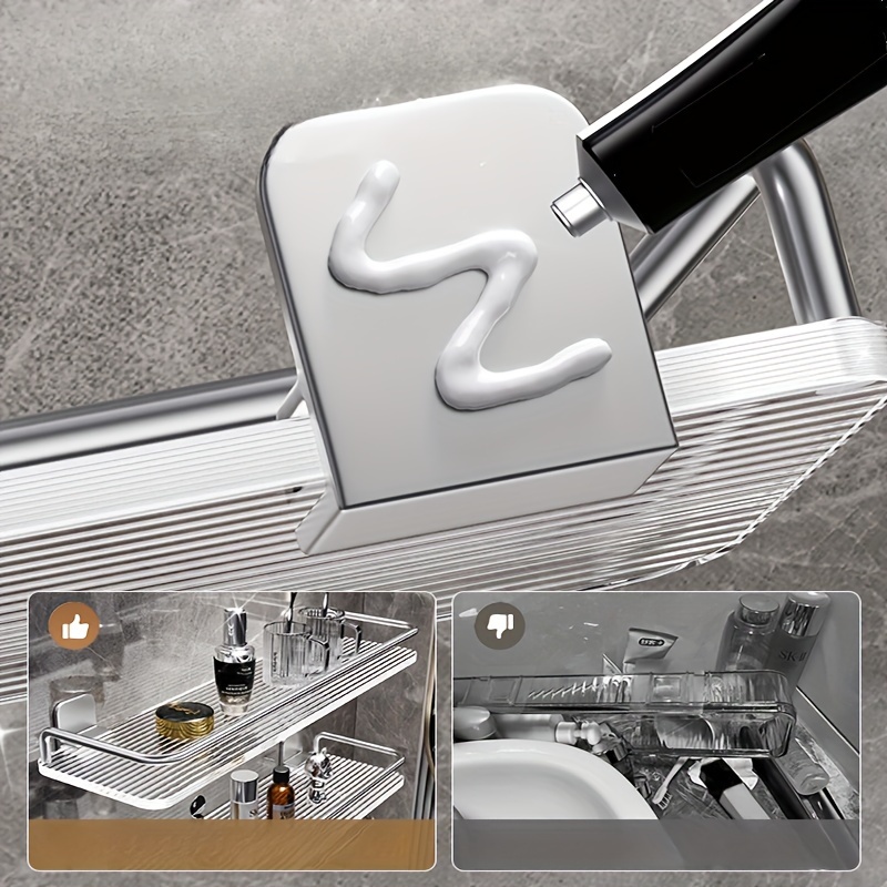 Acrylic Storage Rack Bathroom Wall Mounted Float Shelf Make - Temu ...