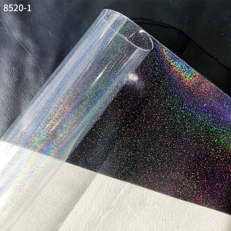 TEMU 1 Roll 30×135cm Holographic Clear Pvc Vinyl, Diy Sewing Craft Supply For Hair Accessories, Earrings, Phone Case Decor