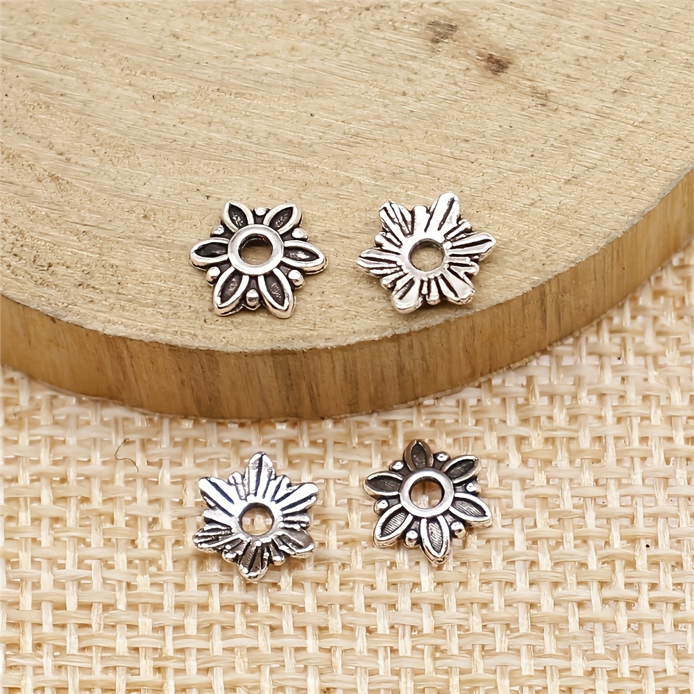 80pcs Filigree Flower Beads, Vintage Flower Caps