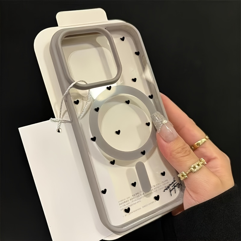 TEMU Coque de téléphone - Coque magnétique pour téléphone compatible avec le chargement fil, esthétique, couverture complète, anti-chute, protection