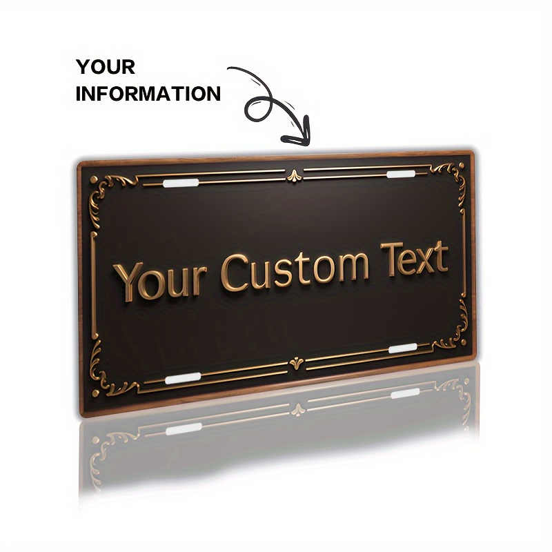 1  text metal sign personalized bronze aluminum plaque 6x12 inch contemporary style with ornate   wall mounted home decor for living room bedroom or office metal wall art decor 0