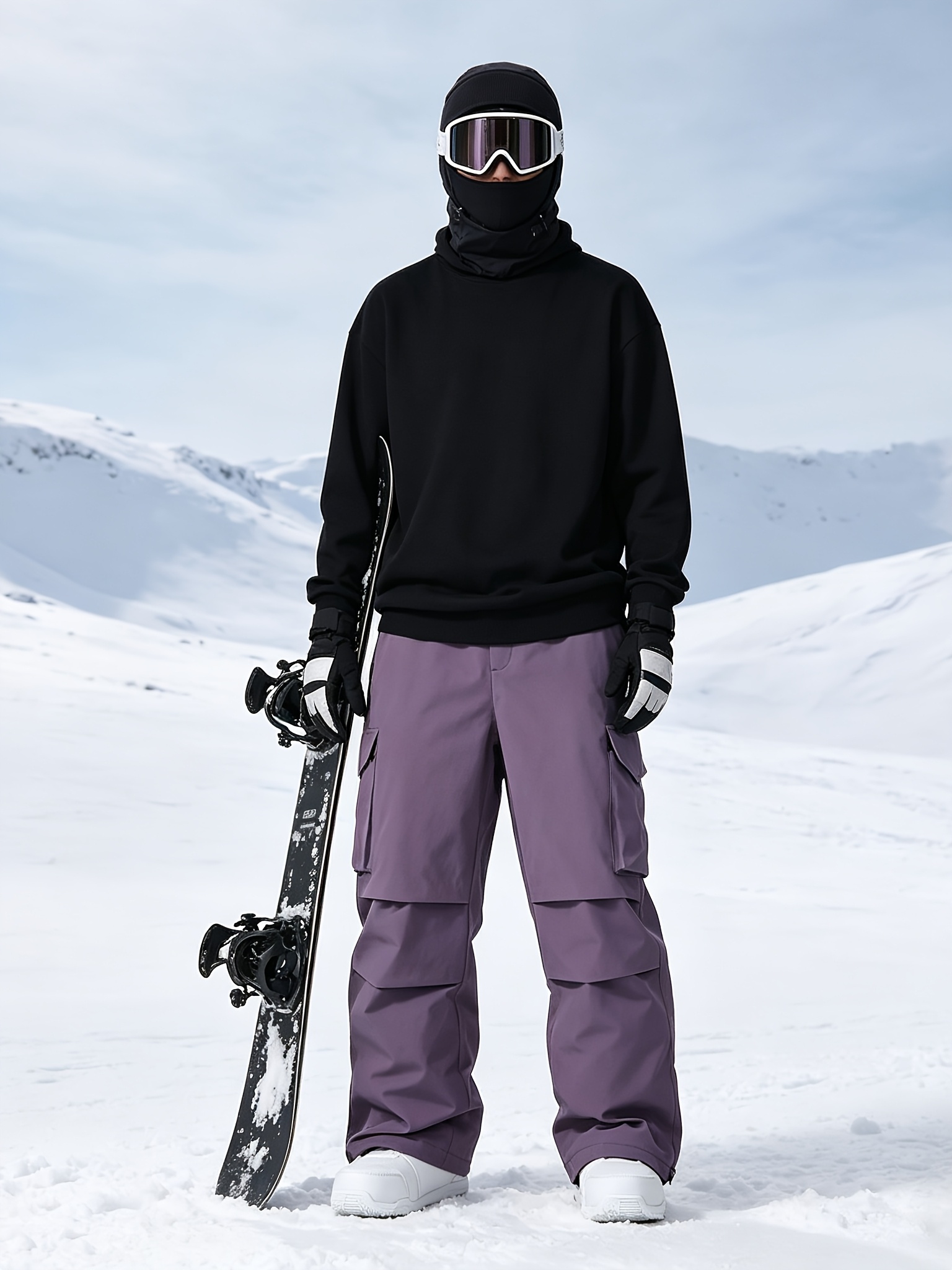 pantalones de snowboard de invierno para hombre, color   y modernos, con bolsillos   y protección contra   para esquí