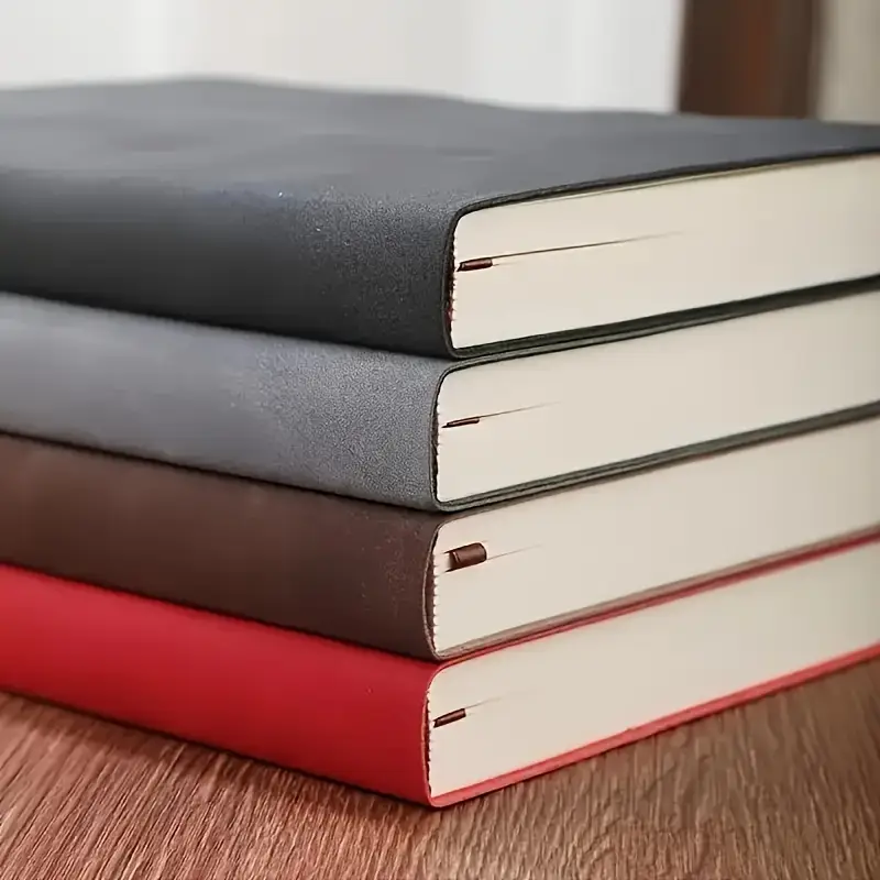 extra thick a5 soft leather notebook with bookmark vintage grid pages durable cover for business meetings and academic use professional writing grid diary flexible notebook notebook for work details 3