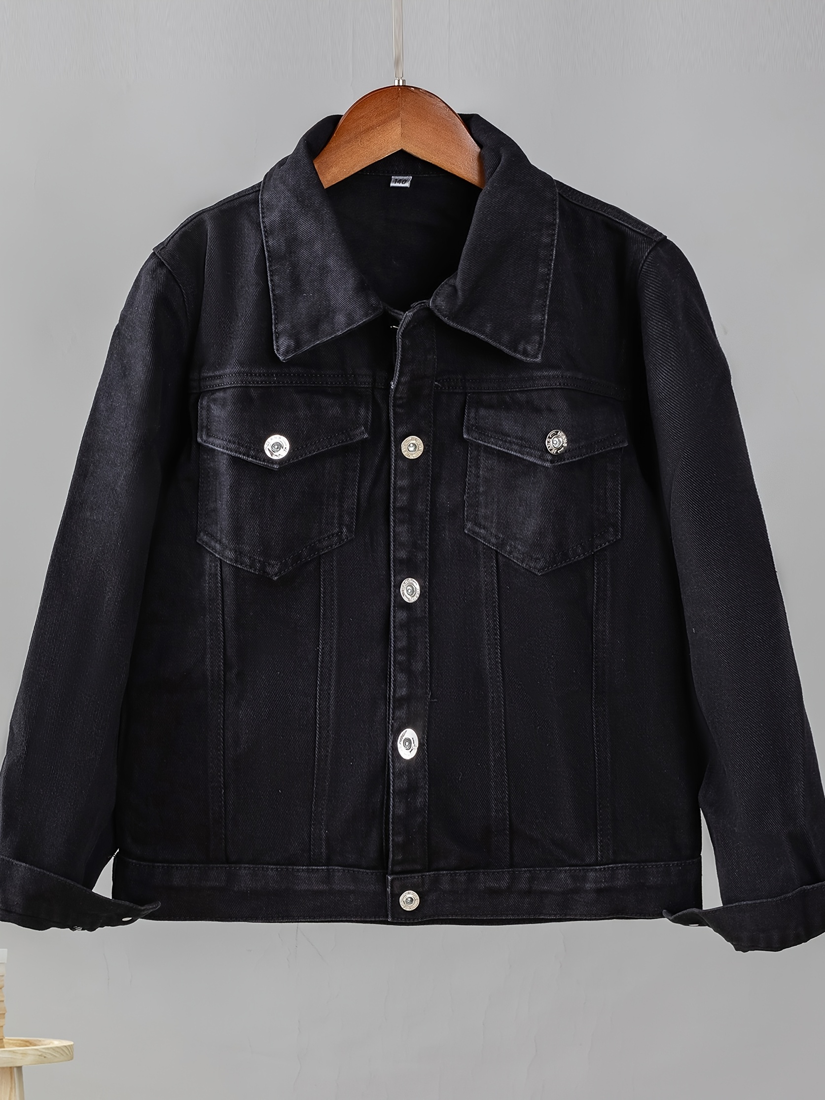 Urban Monkey Fray Hem Denim Jacket Black Jean Jacket Iceland