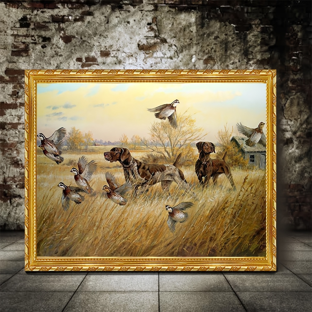 

Dogs & Ducks Canvas Art - 11.8x15.7" , Living Room, Hallway, Or Tea Room Decor, 2d, Room Decor