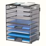 LocalDALTACK 8-Layer Tray File Organizer with Handles, Metal Mesh Design, Essential for Office UseOpen in new tab.
