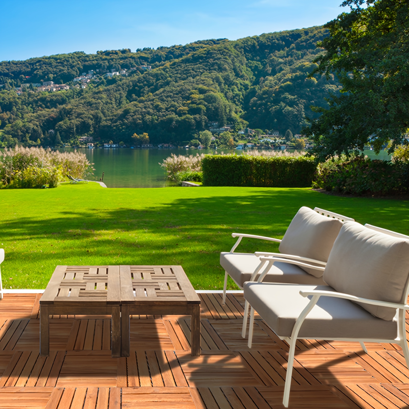 11-55pcs, 1-5 Square Meters, Wooden Floor Tiles, 11pcs = 1 , 30x30cm Balcony Flooring—balcony Wooden Floor Tiles With A System—practical Balcony Flooring Material