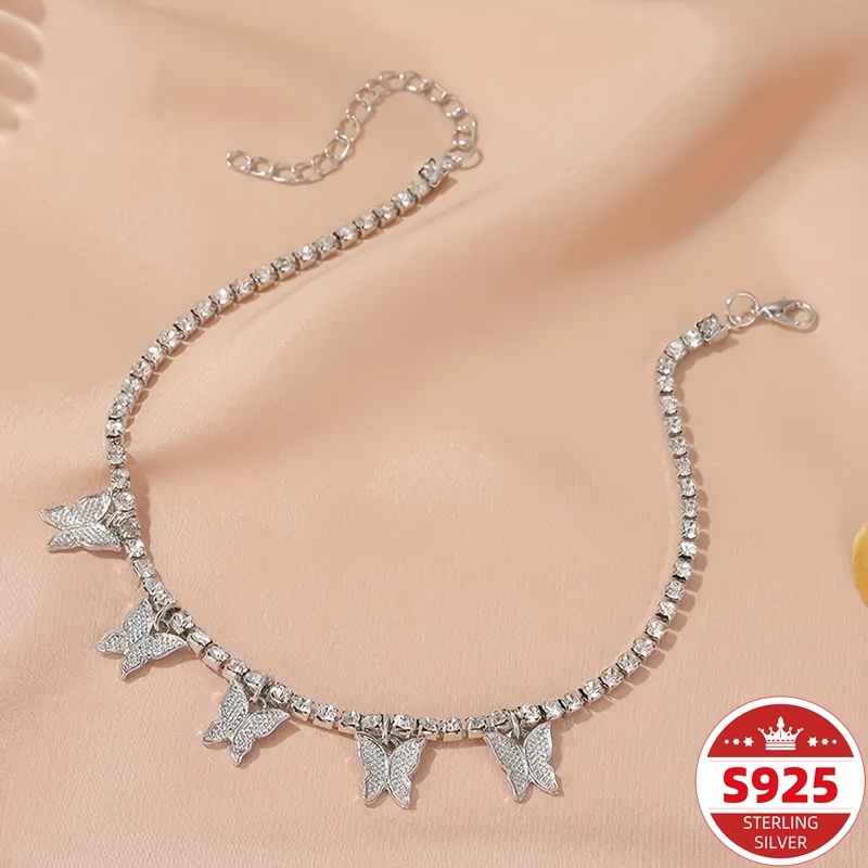TEMU Anklets, S925 Sterling Silver, Easy, Elegant And Fashionable Anklets, Sand