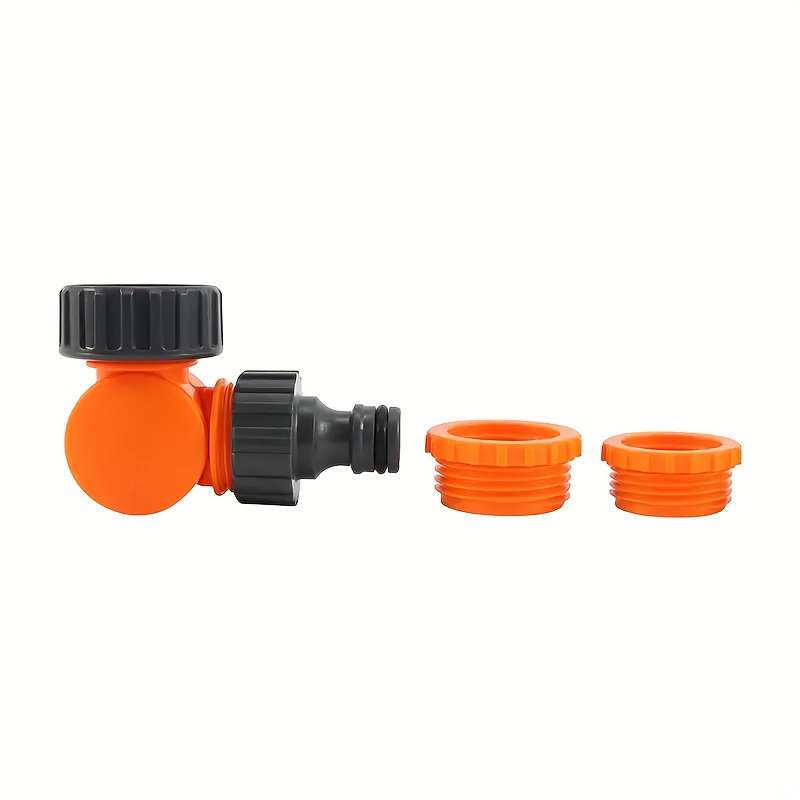 1pc, Plastic Quick Connector Distributor, 360 Degree Free Rotation, Universal Hose Fitting, Faucet Distributor, Adjustable Irrigation Water Connector, With 2pcs Size Adapters Control Valve, For Garden