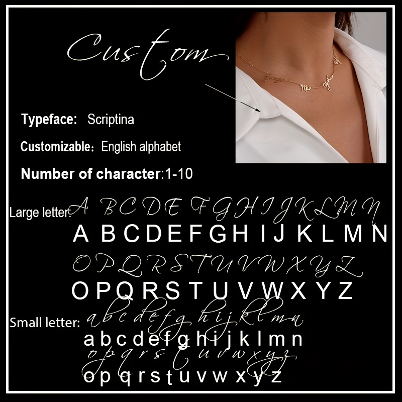 TEMU Custom Multi-name Necklace Stainless Steel Personalized Fashion Exquisite Family Necklace Pendant Women's Gift Suitable For Daily Wear, Family