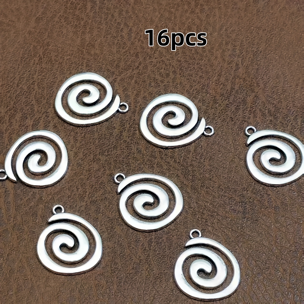 TEMU 16pcs Fashionable Geometric Spiral Circular Pendant Additions, Bohemian Style Necklace Earring Drop Ornaments, Jewelry Circular Pendant Jewelry