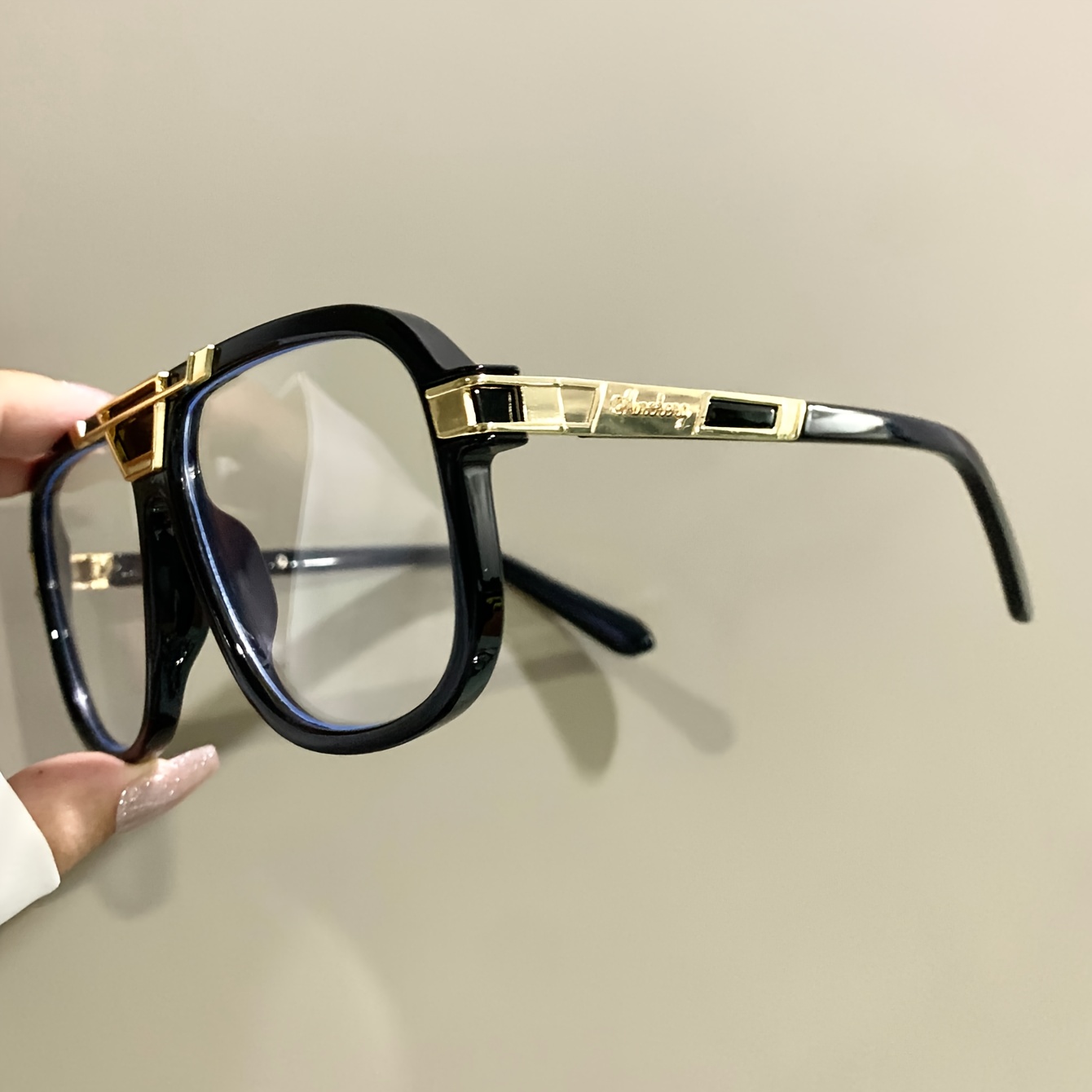 Image of Retro Double Beam Glasses, Fashion Trend Frog Glasses, Novelty Metal Hinges For Men And Women