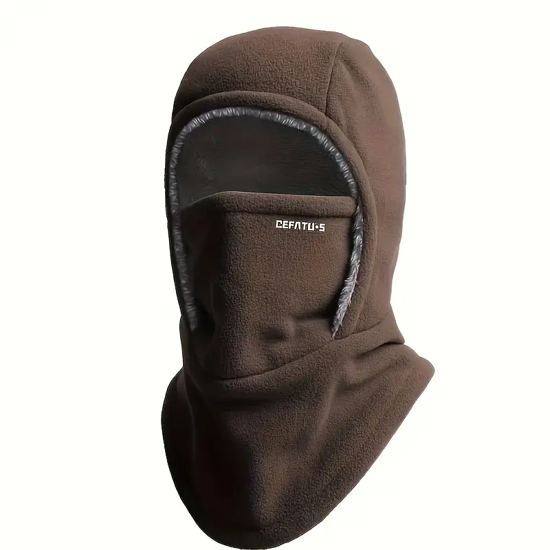 1pc winter windproof balaclava hat for men neck warmer with ear protection thickened polyester fiber outdoor headwear for cycling running skiing washable ideal for holiday gift Product details 5