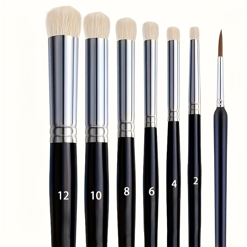 Image of 7pcs Dry Brush Mini Paintbrush 6pcs Model Paintbrush Dry Brush And Mini Brush For Mini Paint, Advanced Hair Dome Dry Brush Set, Suitable For Dry Brushing Scale Models, Paint
