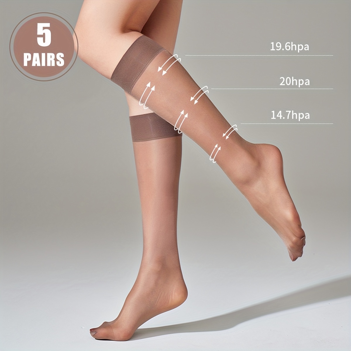 E-shop 5/10 Paar Damen Wadensocken 15D Ultra-Dünne Kurze Socken Basis Bequeme Atmungsaktive Lange Strümpfe