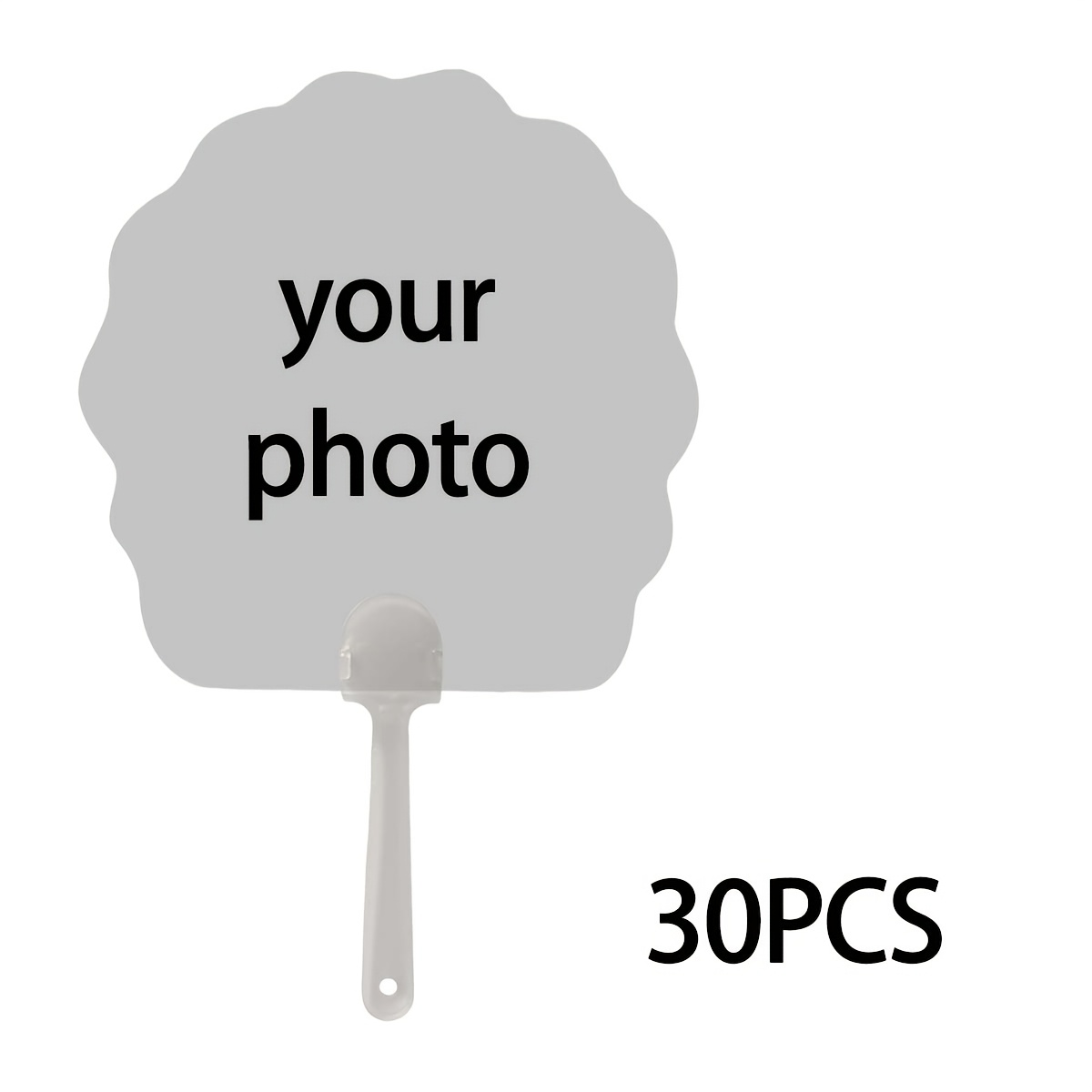 TEMU Personalized Custom Photo Wave Hand Fan With Plastic Handle - Custom Image Photo Suitable For Weddings, Parties, Concerts, Outdoor Events -