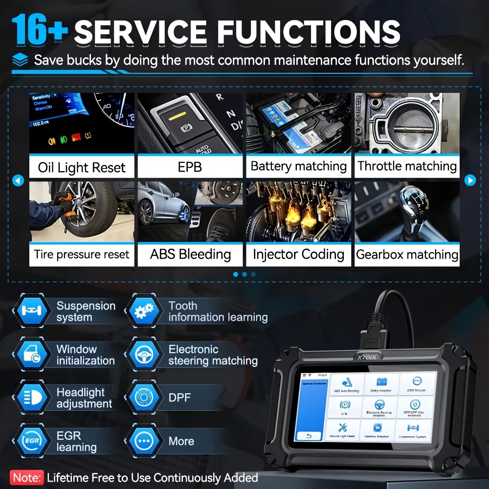 XTOOL D5S 2026 OBD2 Diagnostic Tool | Engine/Abs/Srs/Transmission Analysis, FCA/CAN FD, 16+ Resets (Epb/Oil/Sas/Epb/Dpf), ABS Bleeding, Battery Matching & Free Lifetime Wi-Fi Updates