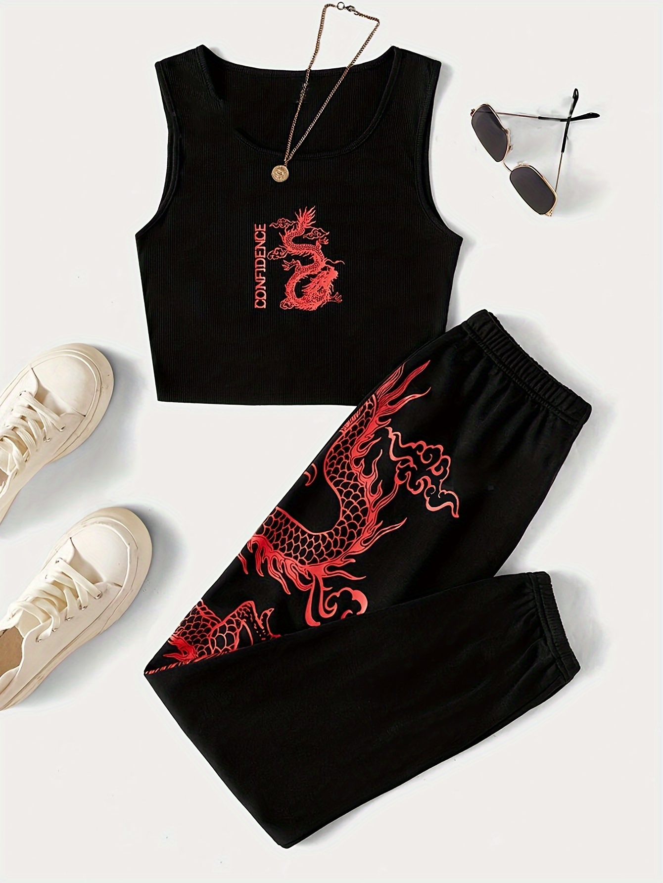 Summer New 2pcs Printed Casual Women's Set