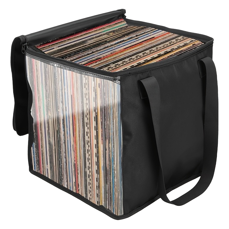 TEMU Scatola portaoggetti in tessuto Oxford 420 per album, dischi e riviste, borsa da trasporto portatile per vinili (solo borsa portaoggetti)