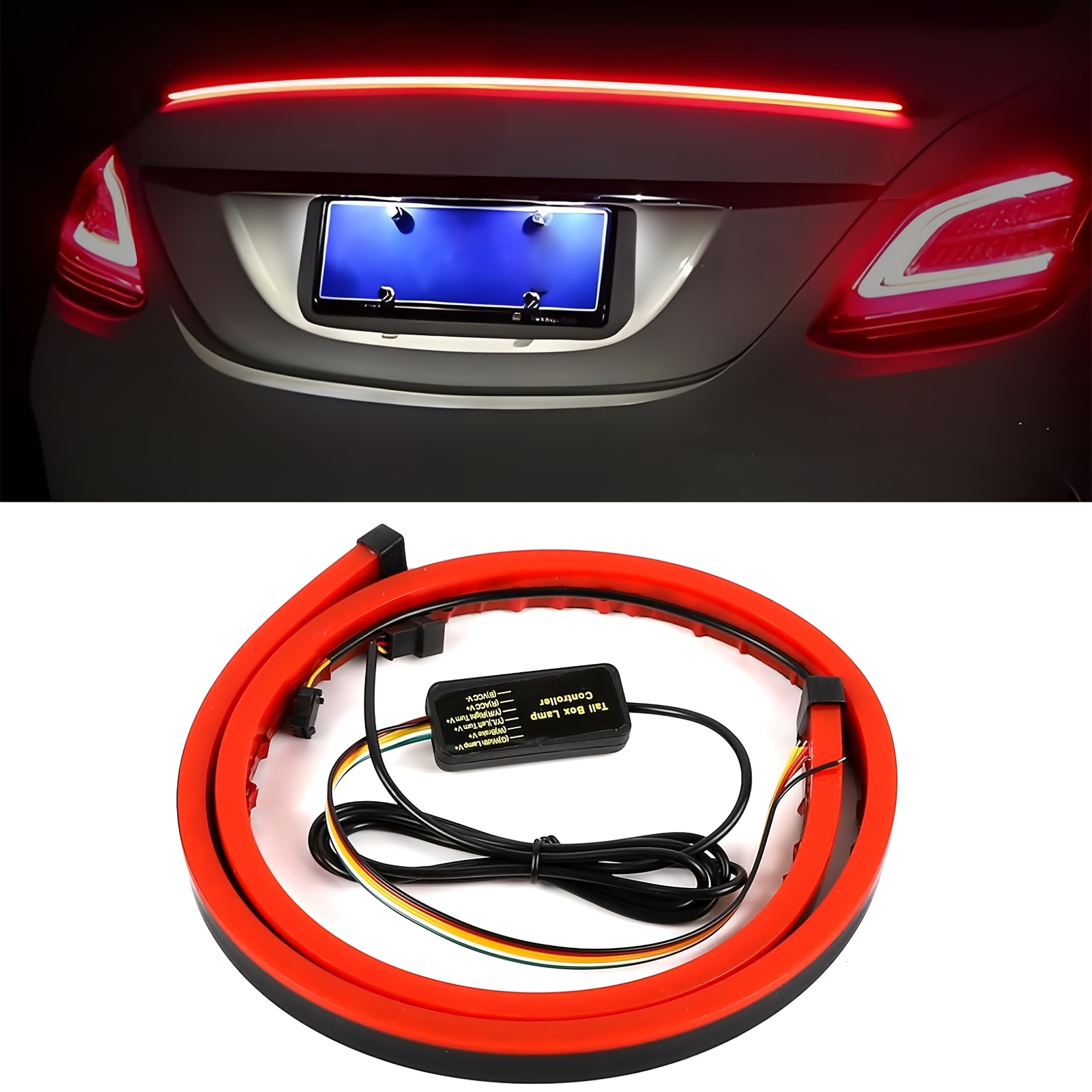 35.43 Inch/90cm Led Car With High Installation Modified Car Flexible Strip Light (red Light), Display, Better Driving Safety, Gift Holiday Gift