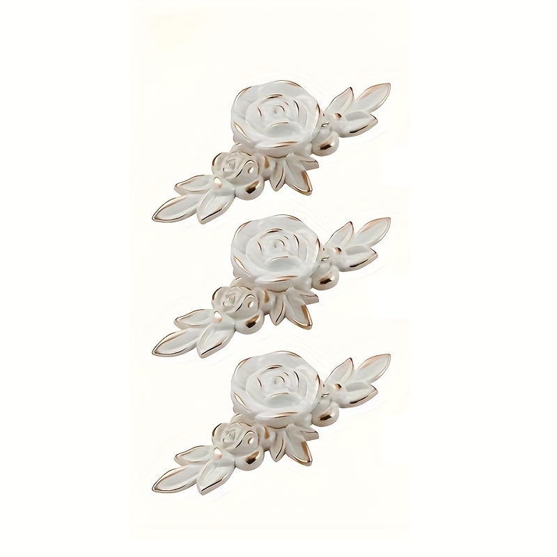 E-shop 3 - Dekorative Rosen Schrankgriffe: Elegante Schubladenschlösser aus Zinklegierung mit floralem Muster für Möbel und Schränke
