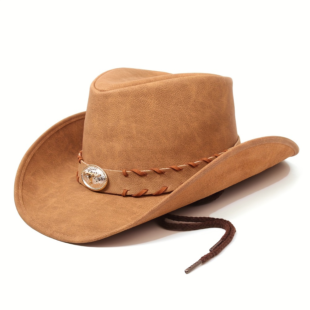 Western Cowboy/Travel Hats Unisex Suede, Light Brown