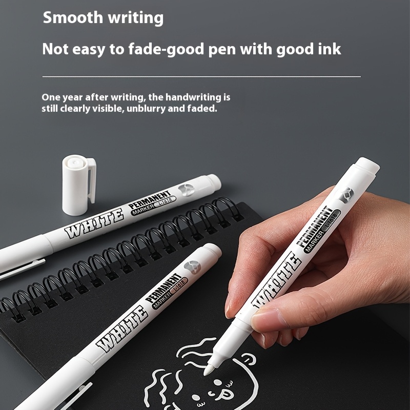 White Waterproof Paint Marker Pen 3pcs, White Marker, Quick-Drying