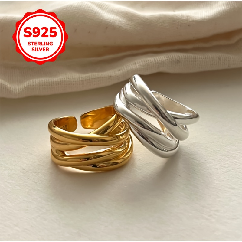 925 Silver Hypoallergenic Open Ring - Unique Hip Hop Design
