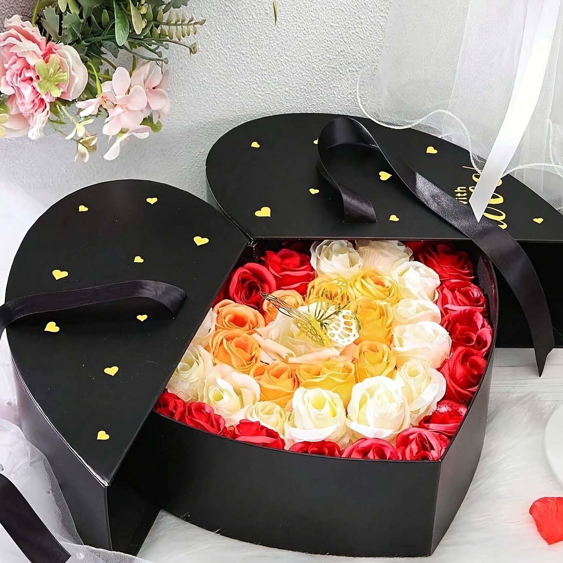 

1pc Elegant -shaped Gift Box With Lid, Large Themed Paper Box For Chocolates, Jewelry, Flowers - Ideal For Christmas, Valentine's Day, Birthdays, Anniversaries - Men And Women