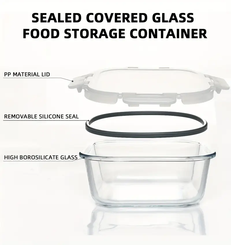 24pcs 12containers 12lids high borosilicate glass food storage containers set glass food meal prep containers with leakproof airtight lids lunch on the go kitchen pantry organizers and storage Product details 1