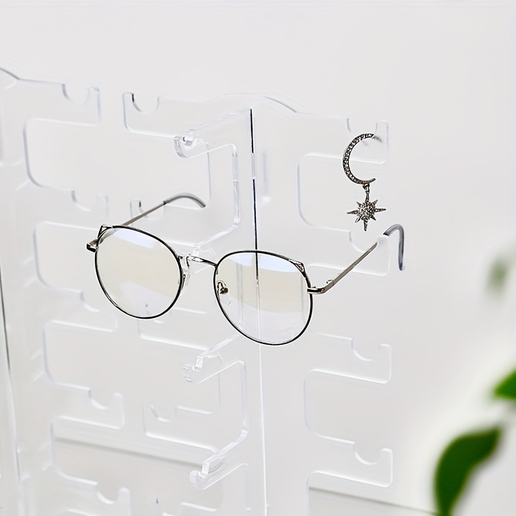 chic transparent fashion glasses display stand detachable eyewear organizer for women hard plastic eyewear storage display rack details 1