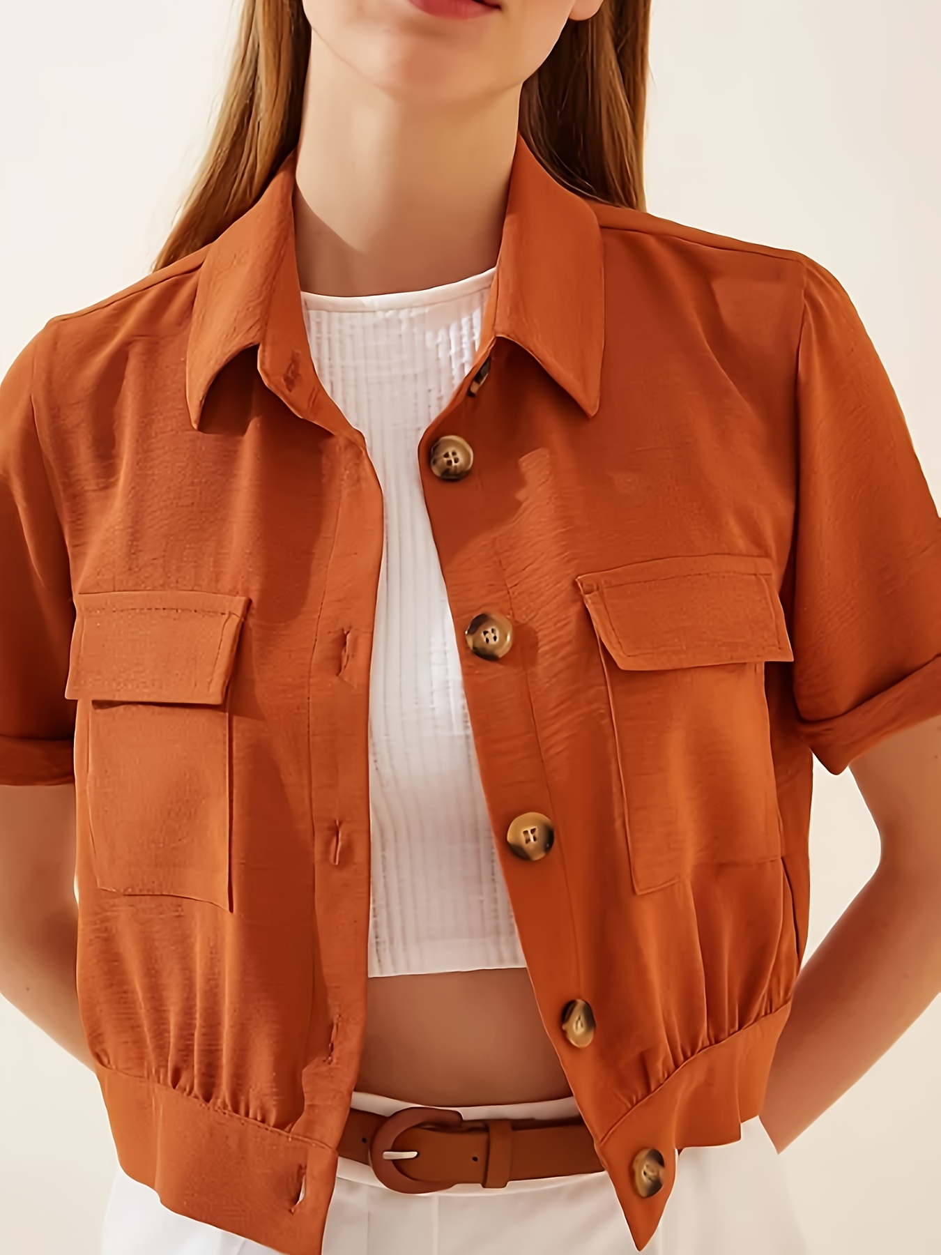 womens lightweight button shirt jacket chic Temu Canada