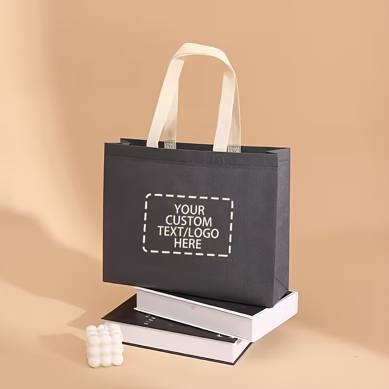 50pcs Custom Gift Bags, Reusable Personalized Shopping Bags