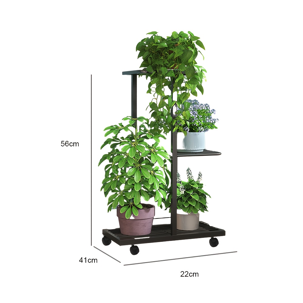 Flower Shelf Flower Staircase Plant Staircase Flower Stand Plants Shelf Wood/metal Black, Standing Shelf