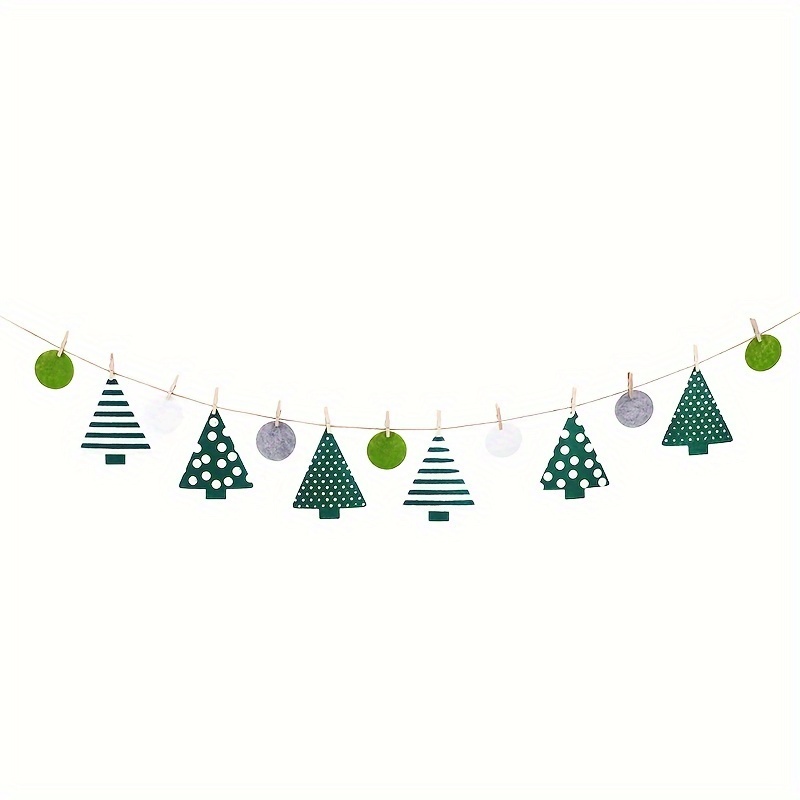 1 Set/ 5 Sets Of Christmas Decorations, Christmas Felt Banner Flags, Christmas Party Banner Decorations, Christmas Party Christmas Tree Garlands And Flags