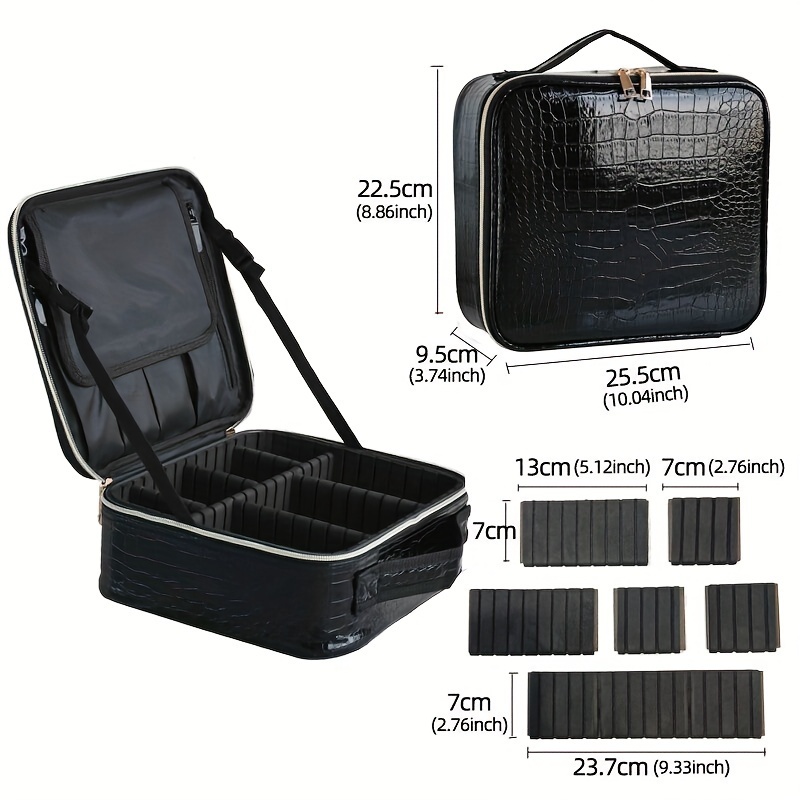 Women's & Men's Cosmetic Organizer Bag - Multi-compartment Travel Makeup Case With Mirror-suitable For Makeup Storage (case Only) - Portable Durable For Essentials